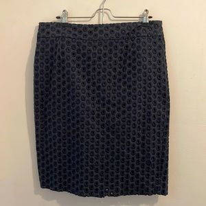 J. Crew Eyelet pencil skirt